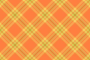Skill seamless texture background, elegant check fabric. Bedding plaid tartan pattern textile in orange and yellow colors. vector