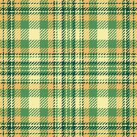 Elegant green and gold plaid pattern. Perfect for autumnal designs, textiles, fashion, and website backgrounds. This seamless texture offers a sophisticated and versatile visual appeal. vector