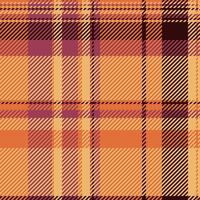 Guy tartan plaid fabric, pastel check background. Vibrant seamless texture pattern textile in orange and red colors. vector
