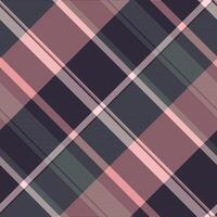 Elegant diagonal plaid pattern in muted pink, gray, and dark teal. Perfect for textile design, apparel, wrapping paper, or website backgrounds. vector