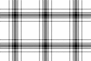 Textured check textile plaid, choose fabric background. Primary tartan seamless texture pattern in white and black colors. vector