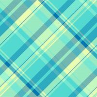 Various background texture textile, outfit plaid pattern . Intricate seamless fabric check tartan in teal and lime colors. vector