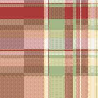 Warm-toned plaid pattern in red, beige, and green hues. Perfect for autumnal designs, textiles, or website backgrounds. Seamless repeat tile for versatile use in various projects. vector