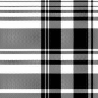 Textured seamless pattern tartan, buffalo check texture plaid. Rustic background textile fabric in white and black colors. vector