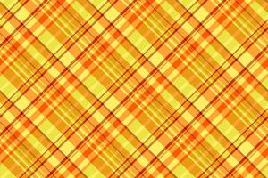 Material fabric background seamless, tiny pattern texture plaid. Kid textile tartan check in orange and yellow colors. vector