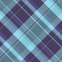 Azul check background seamless, artistic textile fabric pattern. School texture plaid tartan in cyan and dark colors. vector