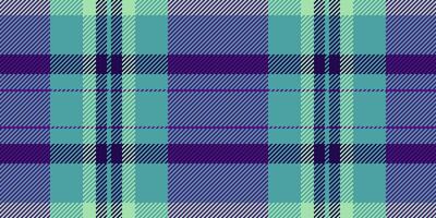 Traditional texture seamless textile, youth plaid fabric . Drawing background check pattern tartan in violet and cyan colors. vector