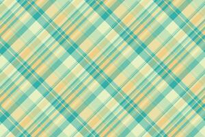 Pastel teal and beige diagonal plaid pattern. Perfect for textile design, website backgrounds, or crafting projects. Seamless repeat texture offers versatility for various applications. vector