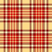 Smooth tartan plaid background, king textile texture . Tape seamless fabric check pattern in amber and maroon colors. vector