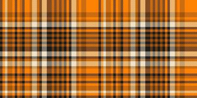 Spring fabric check seamless, part tartan textile pattern. Tee background texture plaid in bright and orange colors. vector