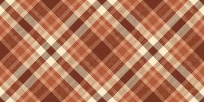 Nobility texture textile , 1960s plaid pattern tartan. Sketch check background seamless fabric in orange and red colors. vector
