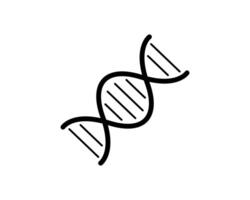 Clean, bold line art illustration of a DNA double helix. Perfect for science, medicine, genetic engineering, or biotechnology projects. vector