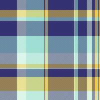 Vibrant plaid pattern in teal, yellow, and navy. Perfect for textile design, website backgrounds, or fashion projects. vector