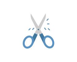 Stylish flatdesign illustration of scissors in action, perfect for websites, apps, or presentations needing a clean, modern cut icon. vector