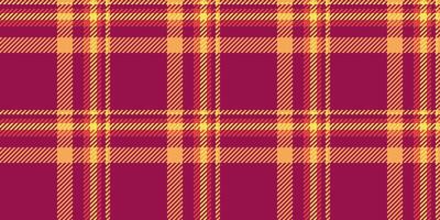 Periodic fabric tartan plaid, asymmetric pattern textile check. Size background seamless texture in pink and orange colors. vector