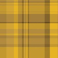 Tie check pattern, jersey texture fabric background. Bathroom seamless tartan plaid textile in amber color. vector