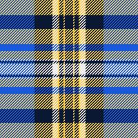 List pattern check, pastel seamless tartan plaid. Linen background textile texture fabric in amber and blue colors. vector