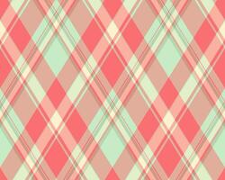Vibrant coral, mint, and cream plaid pattern. Perfect for textile design, website backgrounds, or crafting projects. Seamless repeat for endless applications. A cheerful and stylish design. vector