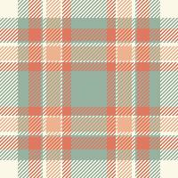 Multicolor tartan plaid pattern, poncho check seamless fabric. Nostalgia texture textile background in pastel and old lace colors. vector