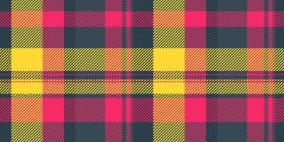 Decorative background check fabric, classical seamless tartan texture. Bed textile pattern plaid in cyan and red colors. vector