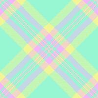 Azul plaid texture pattern, countryside fabric check textile. Picnic blanket tartan seamless background in mint and lime colors. vector