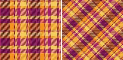 Background check plaid of pattern seamless with a texture tartan fabric textile. Set in gold colors for geometric unique identity design. vector