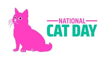 National Cat Day background banner or poster design template. observed every year in February. Holiday concept. Use to any Template, card, poster, placard, template. vector
