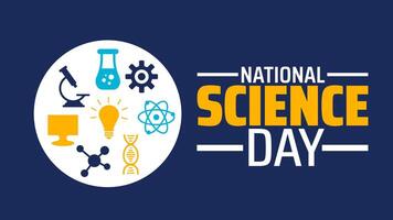 National Science Day background banner design with science icon. vector
