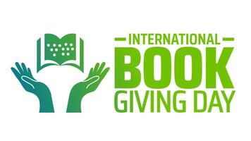 International Book Giving Day background banner or poster design template. observed every year in February. Holiday concept. Use to any Template, card, poster, placard, template. vector