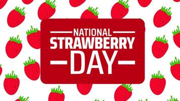 National Strawberry Day background banner or poster design template. observed every year in February. Holiday concept. Use to any Template, card, poster, placard, template. vector