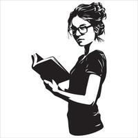 Charming Illustration of a Woman Reading vector
