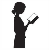 Adorable Girl with a Book Illustration vector
