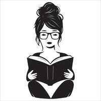 Artistic Illustration of a Girl Reading vector