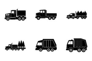 Set of trucks silhouettes for design projects and vehicle graphics vector