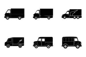 Truck silhouette set for vehicle design and transport projects vector