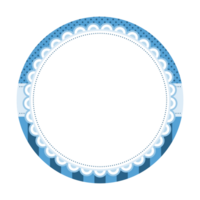 Simple Elegant Blue Circular Frame with Scalloped Borders and Striped Patterns png