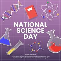 National Science Day background with science ornaments vector