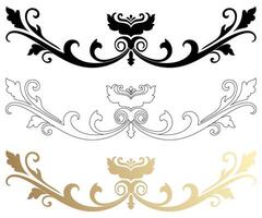 Victorian Elegance Retro Borders Family Crest Swirls and Timeless Black and White Patterns vector
