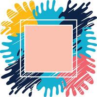 Colorful Abstract Splashes Frame Design Template Background vector