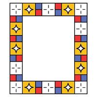 Geometric Colorful Border Frame Design Template Pattern vector