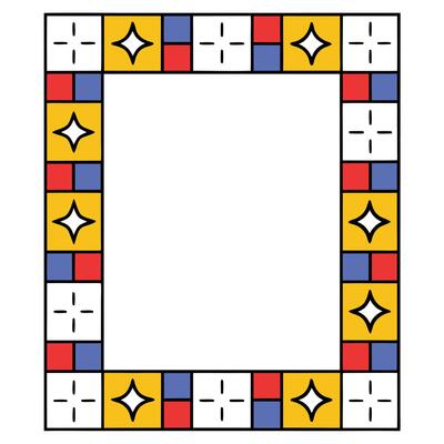Geometric Colorful Border Frame Design Template Pattern