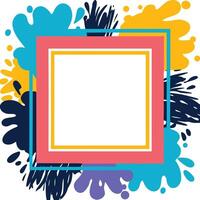 Colorful Abstract Frame with Splashes, Border, Design, Template vector
