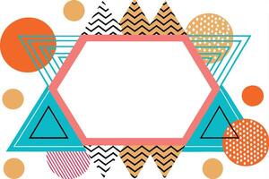 Geometric Abstract Design Triangles, Circles, Hexagon, Patterned Background vector