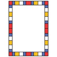 Abstract Geometric Colorful Square Border Frame Design vector