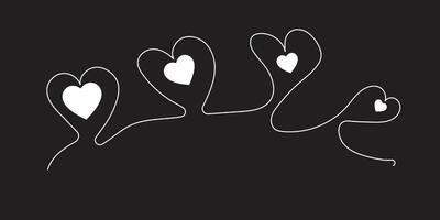 Simple Black and White Heart Line Art in a Triangular Design vector