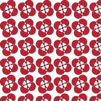 Red Floral Pattern Design with Abstract Circular Motif on White Background vector