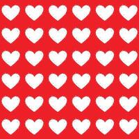 White Heart Pattern on Red Background vector
