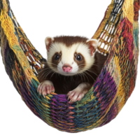 Ferret Relaxing in Hammock png