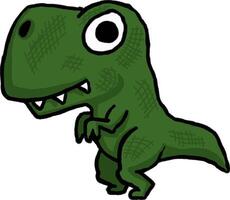 Cute Smiling Little T Rex view from side vector