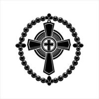 Rosary With Cross vector